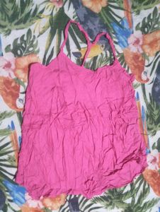 Pink Sleeveless Casual Top