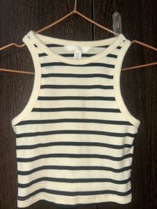 H&M Striped Cropped Tank Top