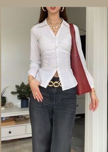 Y2k Vintage Pintresty Fitted Off White Shirt