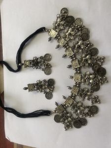 Oxidised Fancy Jwellery Set (Necklace +Earrings)