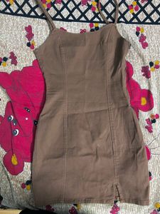 H&m Brown Demin Dress