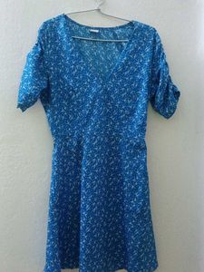 Blue Anchor Print Dress