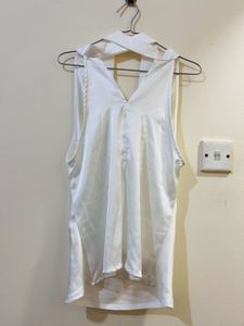 Elegant White Halter Top Small Size - Fits Medium