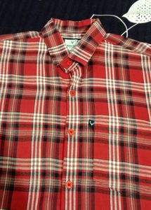 Allen Solly Red Checked Shirt