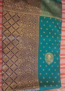 Elegant Teal Banarasi Silk Saree
