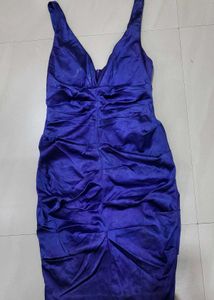 Elegant Purple Ruched Dress