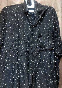 Patterned Black Shirt