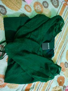 Green Sheer Sleeve Crop Top