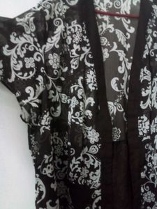 Floral Print Sheer Kimono