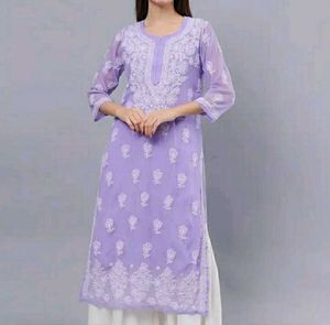 💎Lavender Embroidered Kurta Set with mirror worke