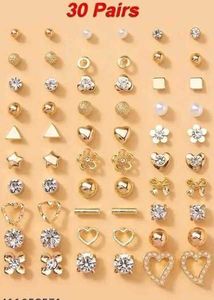 30 Pairs Stud Earrings Set