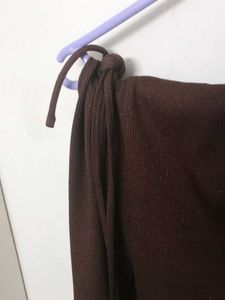 H&amp;M Brown Slit Skirt