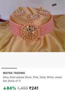 Pink jewellery set