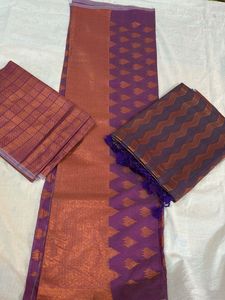 Purple Banarasi Set with Copper Zari