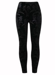 Velvet Patterned High Waist Leggings