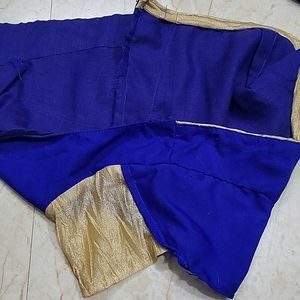 Blue &amp; Gold Sari Blouse