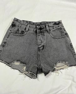 Hight Waist Dark Grey Shorts
