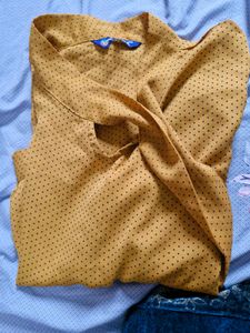 Peplum Top And Mustard