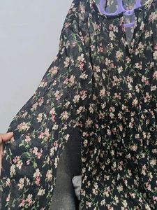 Floral Print A-line Transparent Dress wit...