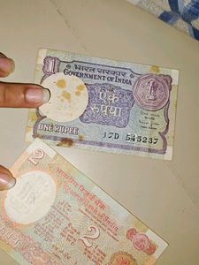 1 And 2 Rs. Note From India