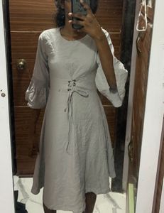 Gray Fit & Flare Dress