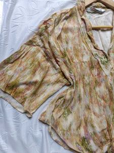 Zara Shiny Printed Top 💛