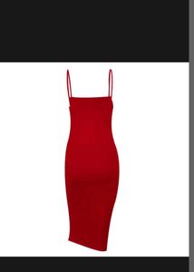 Red Bodycon Midi Dress