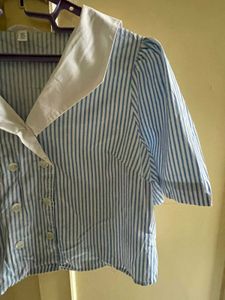 Striped Sailor Collar Top