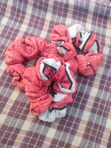 Pink Scrunchies Combo Of 3