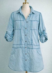 Denim Tunic Shirt with pockets and belt hooks.