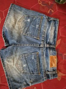 Distressed Denim Shorts