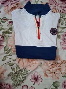 Stylish Polo T-Shirt - Blue &amp; White