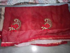 Red Embroidered Saree