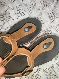 Brown T-Strap Sandals