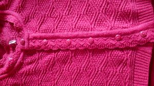 hand knit woolen Stylish Pink  Cardiga