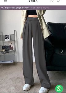Elegant Gray Wide Leg Pants