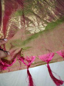 Green &amp; Pink Pure Kanchi Pattu Saree 💚💝