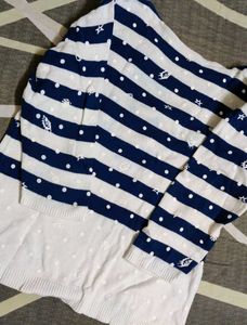 Striped Sweat Top 🤍💙