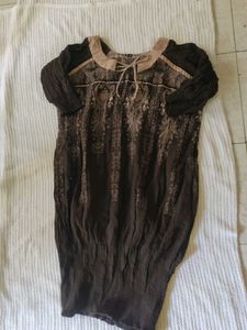 Brown Printed Dress