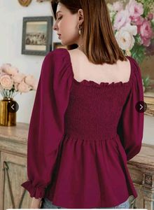 Elegant Long Sleeve Peplum Top