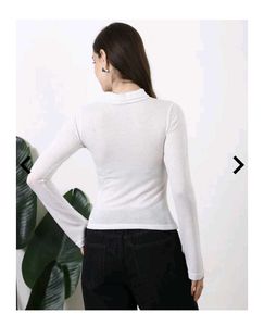 White Turtleneck Top