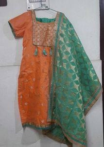 Orange & Green Stitched Suit