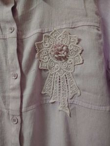 Lilac Embellished Button-Down Shirt