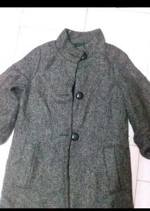 Elegant Grey Wool Blend Coat