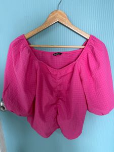 Hot Pink Crop Top For Women Zudio