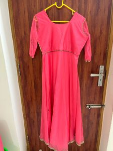 Pink &amp; Gold Embroidered gown