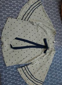 Cute Triangle Print Tie Top
