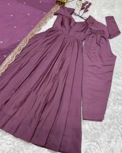 Elegant Mauve Anarkali Kurta Set