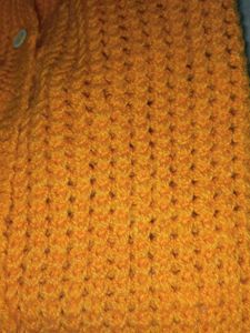 Orange Knit Cardigan Sweater