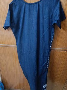 Navy Floral Kurta Jacket Attached - XL